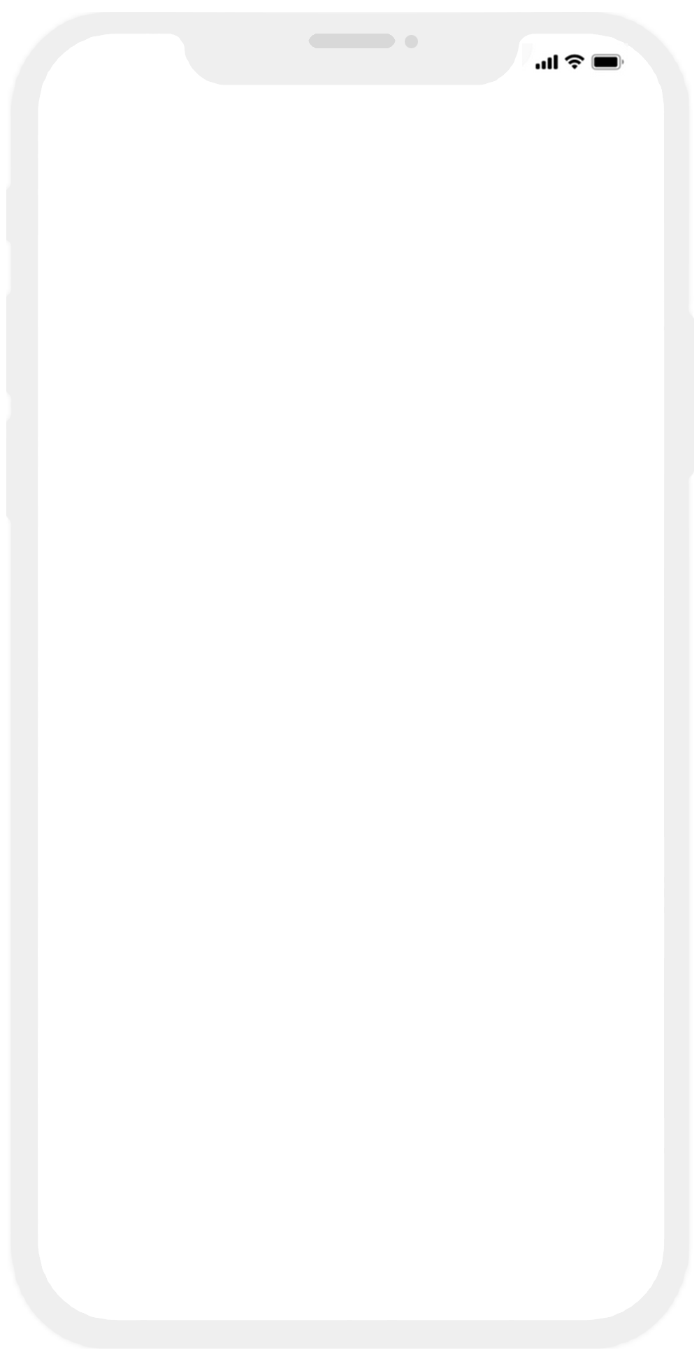 iPhone11イラスト風フリー素材（1000px×1950px／透過）白